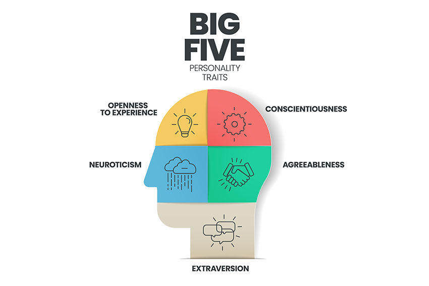 Big Five comes from the five basic personality traits theory coined in 1949 by D. W.